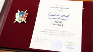 OBČINA ŠENTILJ PREJELA ČASTNI ZNAK ZVEZE SLOVENSKIH ČASTNIKOV 1